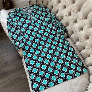 Banana Republic 3/4 Sleeve V-neck Patterned Dress